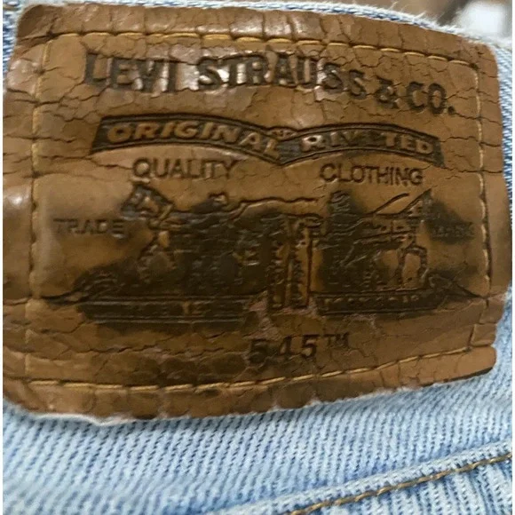 Vintage Levi's 545 Loose Fit Jeans 32x30 Brown Tab Leather Patch Guatemala - Picture 5 of 9